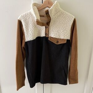 DONNI. Colorblock Fleece Pullover
